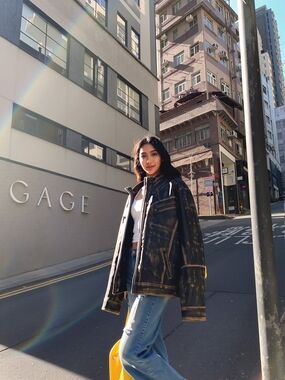 Washed Black Leather Jacket with Faded Accents